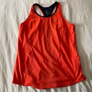Nike Dri-Fit Athletic Tank Top Women's L Activewear Loose Fit Sporty Orange blue